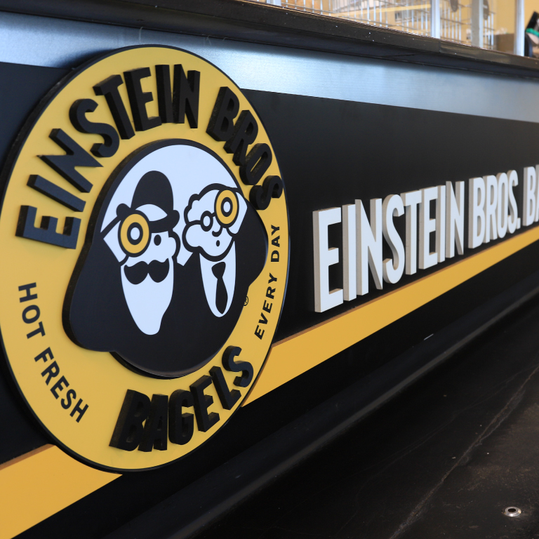 The Einstein Bagel sign in the campus center.